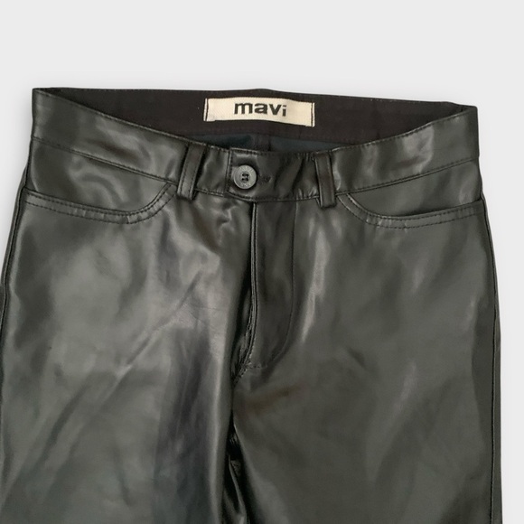 Mavi Y2K Chrissy Faux Leather Low Rise Bootcut Pants - Picture 2 of 8